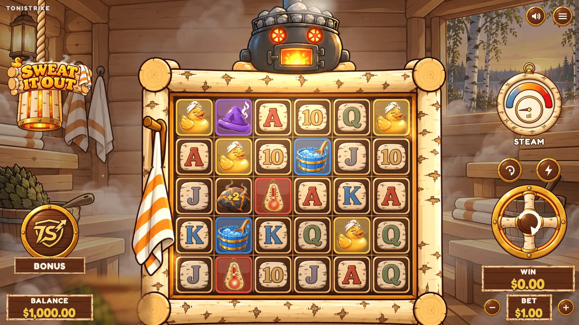 Sweat It Out slot gameplay grid