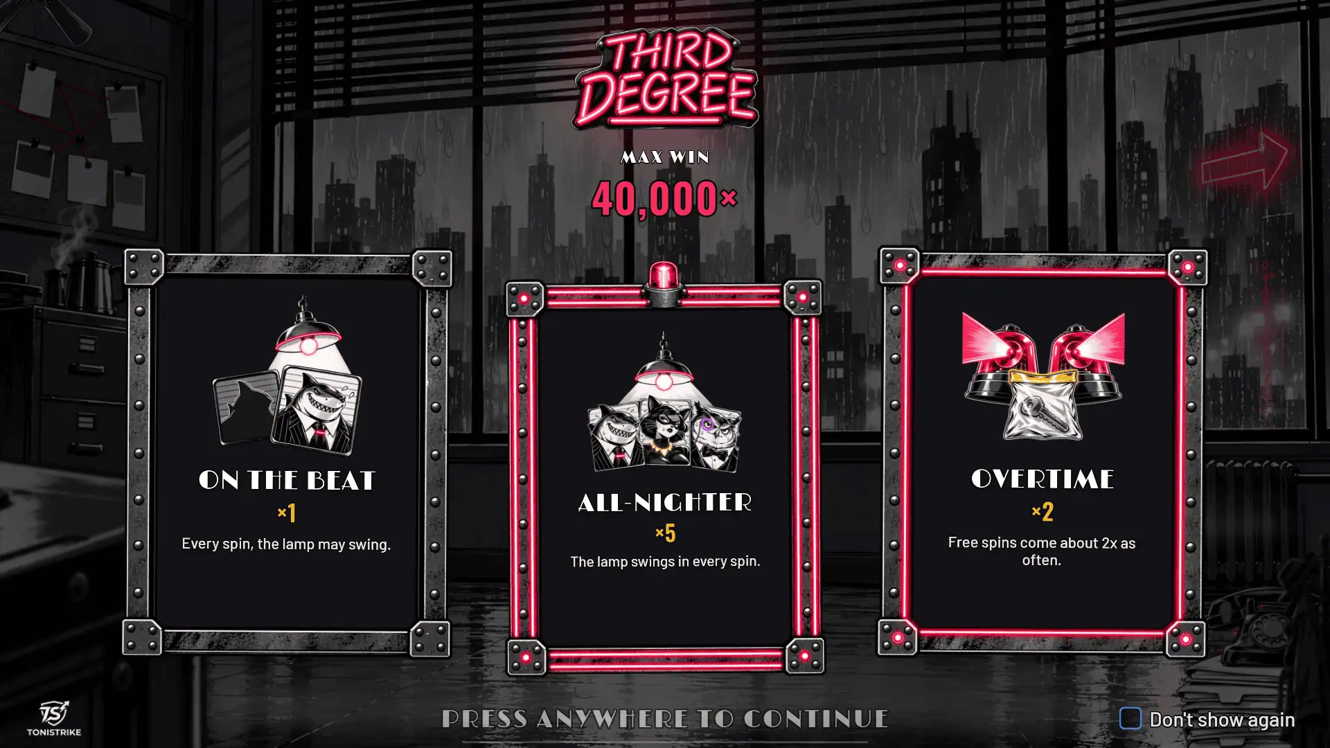 Third Degree slot intro screen
