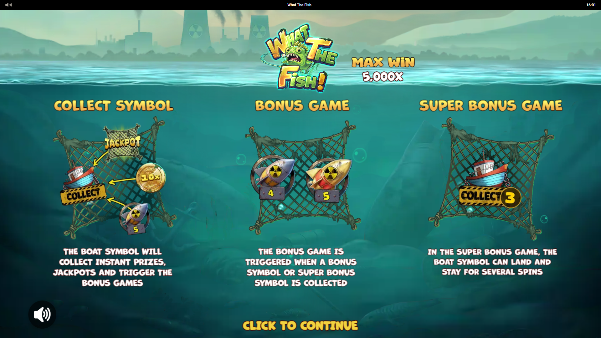 What The Fish slot intro screen