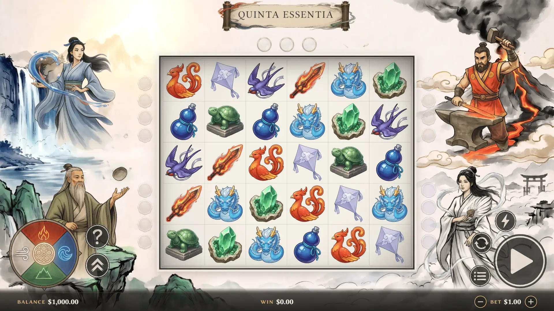 Quinta Essentia slot gameplay reels