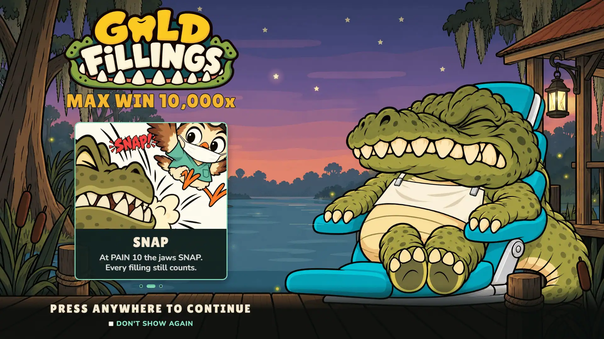 Gold Fillings slot intro screen