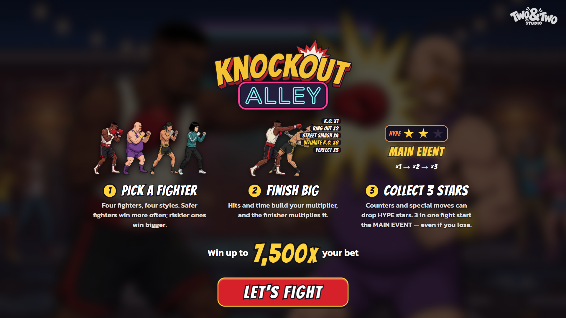 Knockout Alley slot intro screen