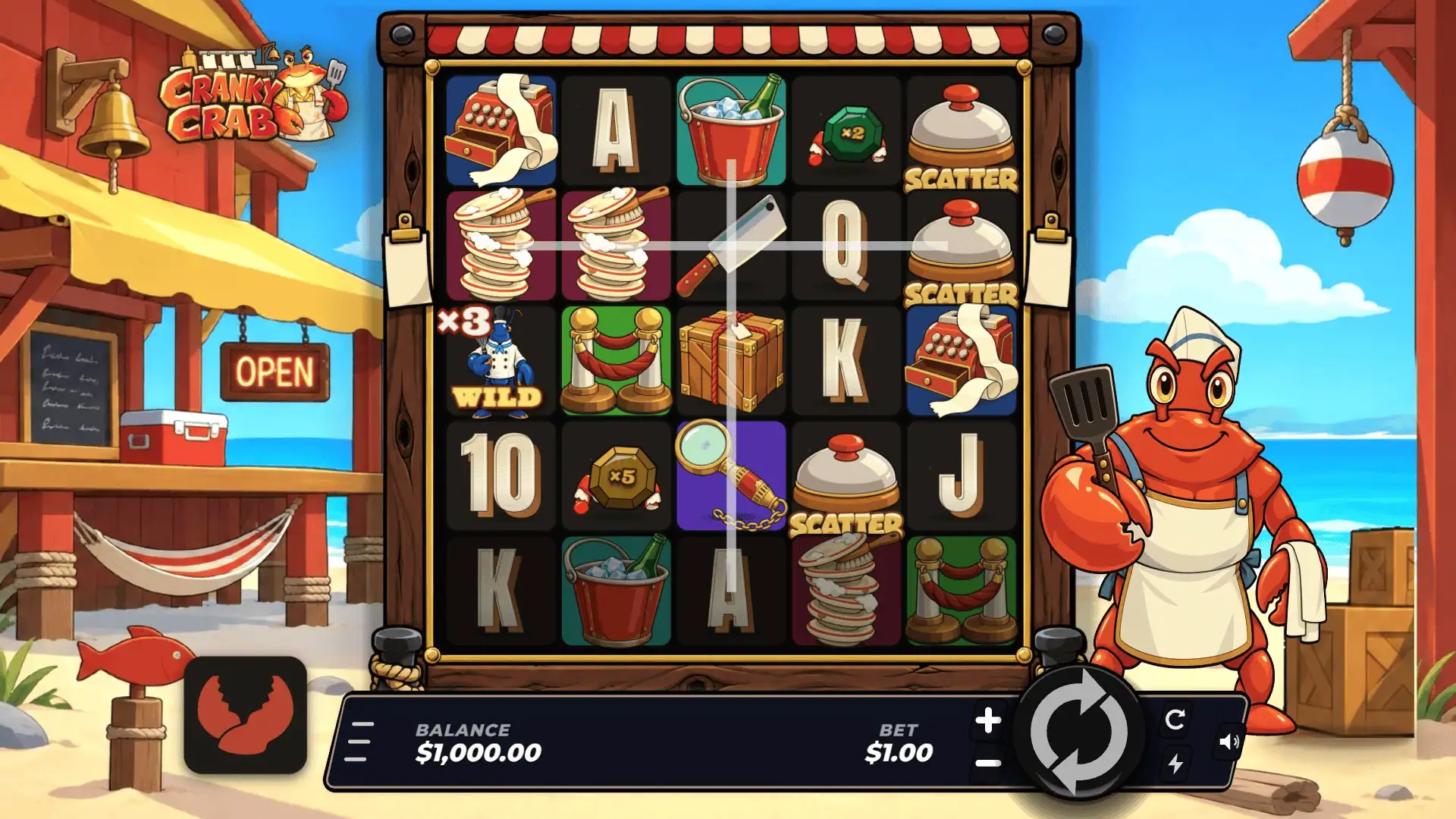 Cranky Crab slot gameplay reels