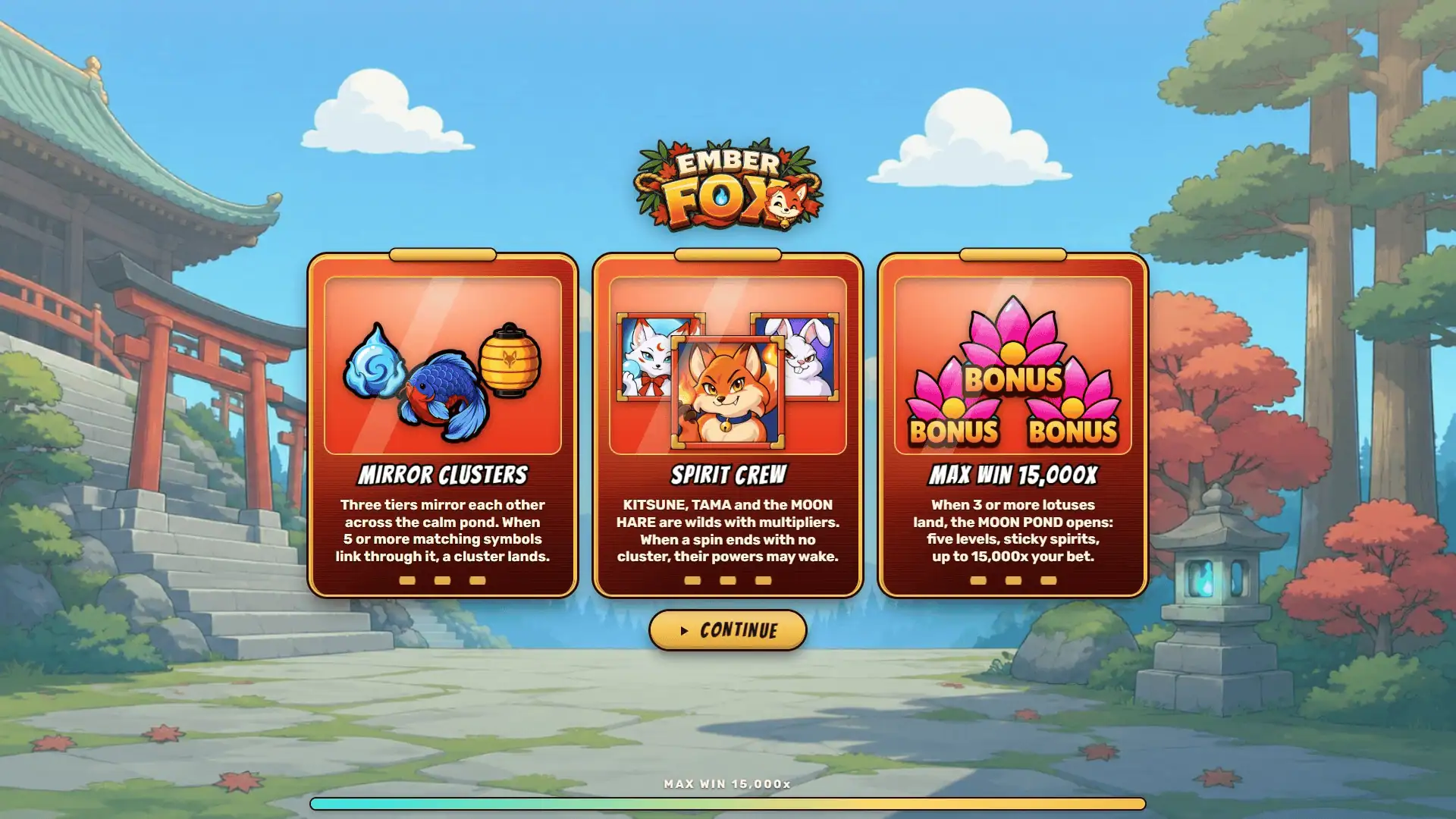Ember Fox slot intro screen