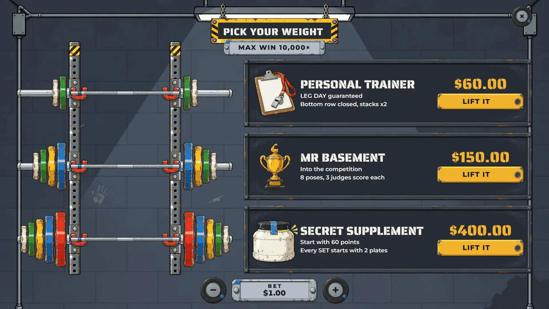 Max Gainz bonus buy menu