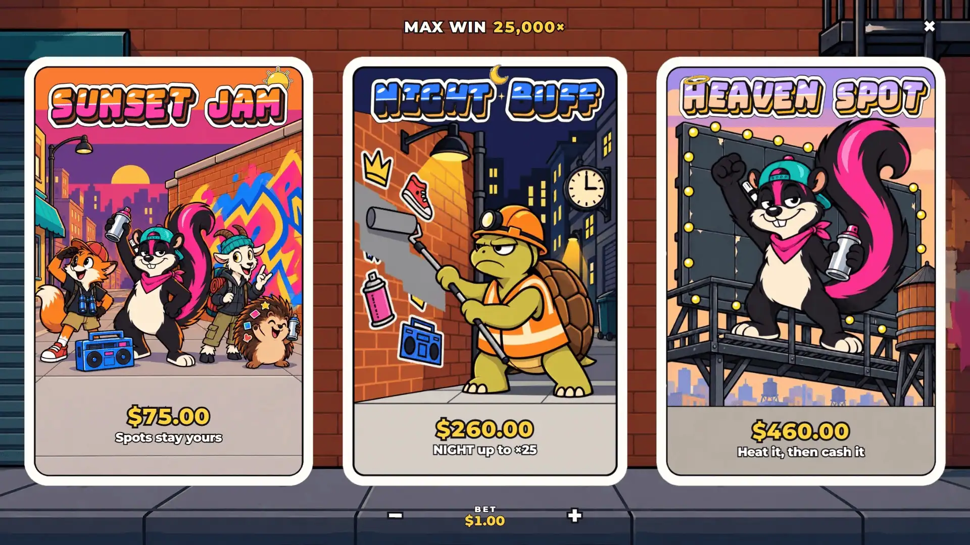 Spot Stealers bonus buy menu