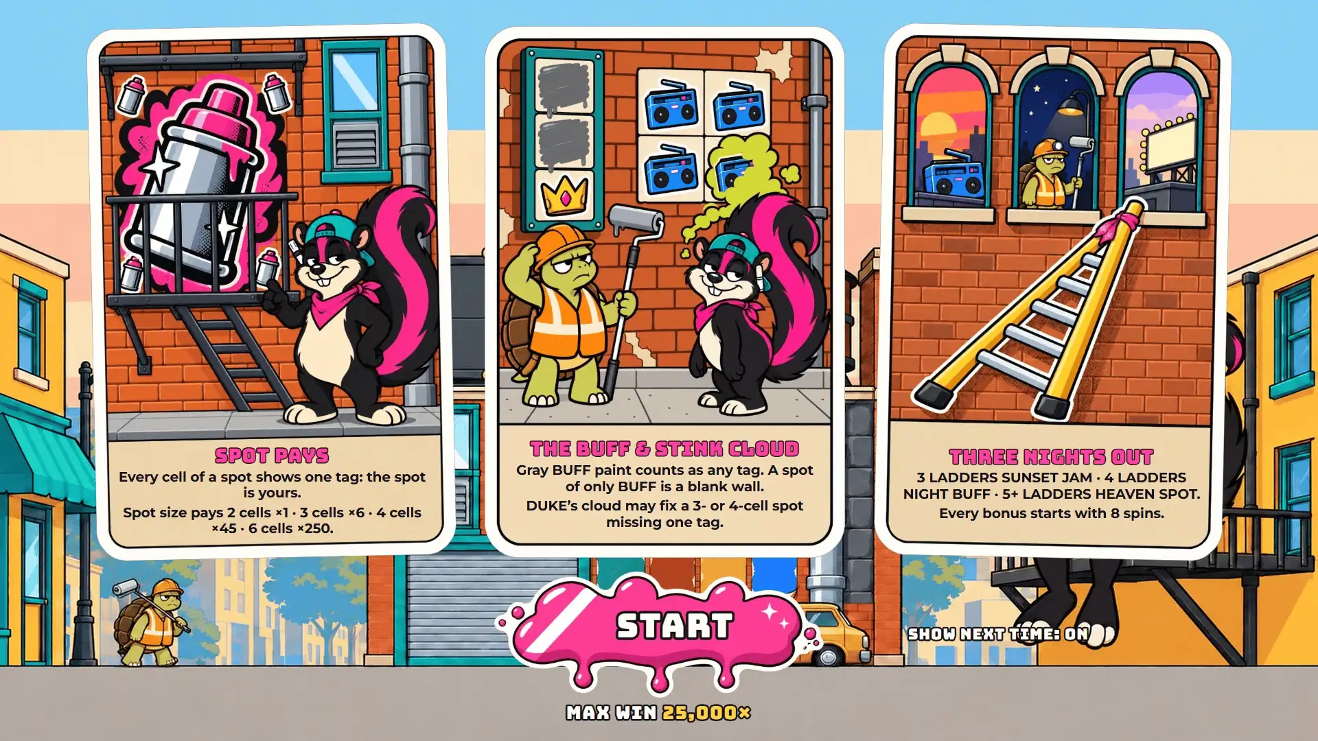 Spot Stealers slot intro screen