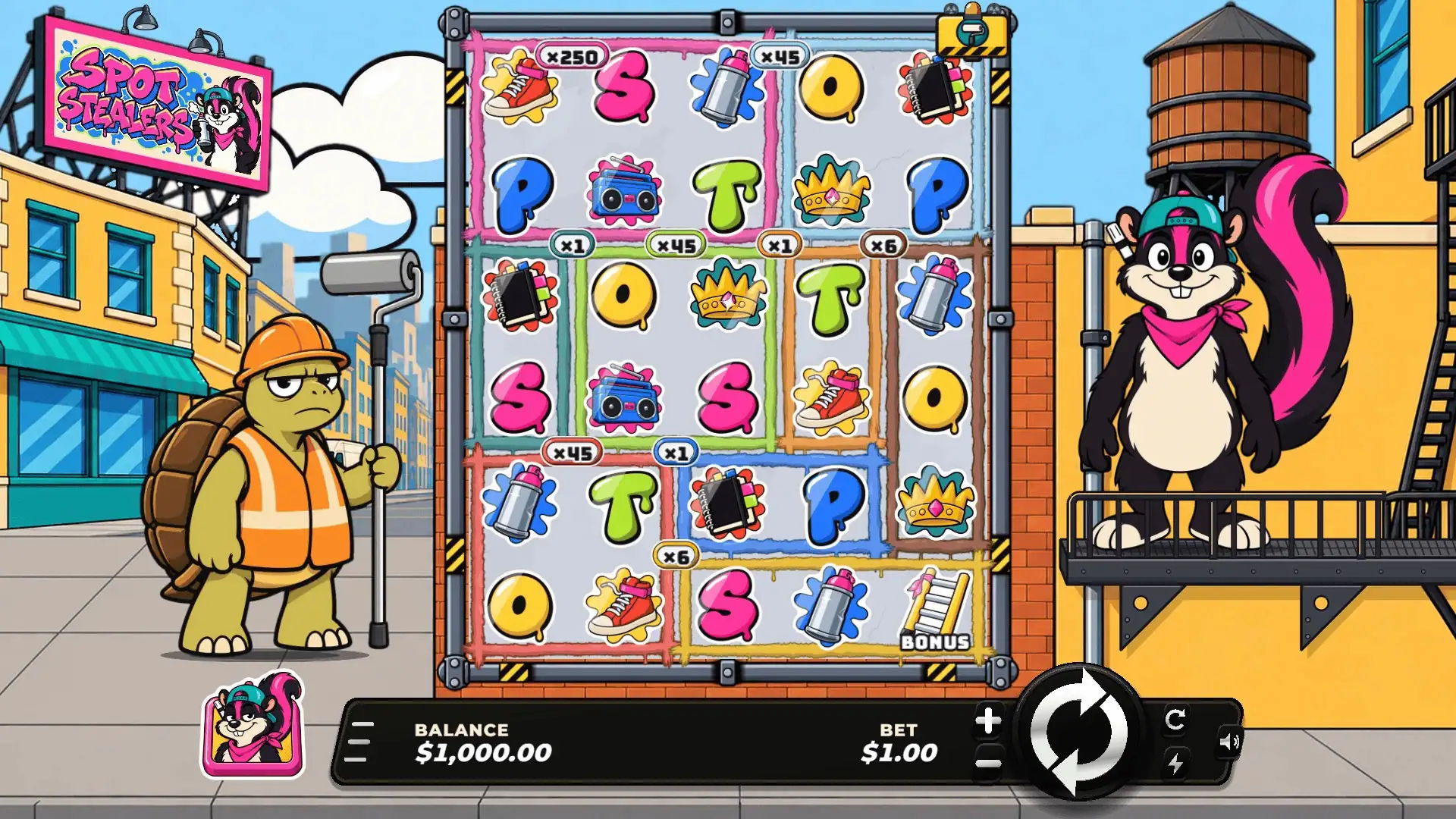 Spot Stealers slot gameplay reels