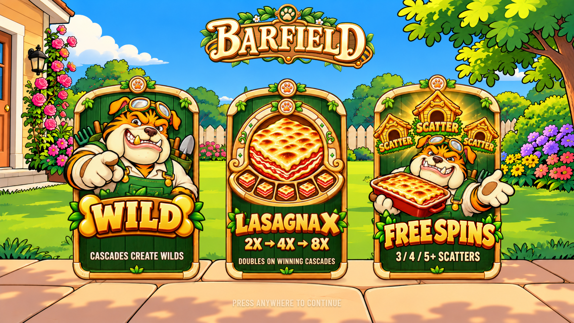 Barfield slot intro screen
