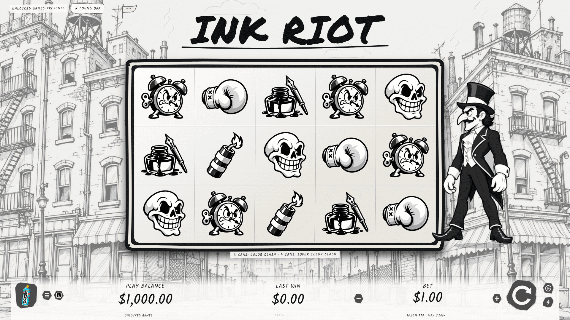 Ink Riot slot gameplay reels