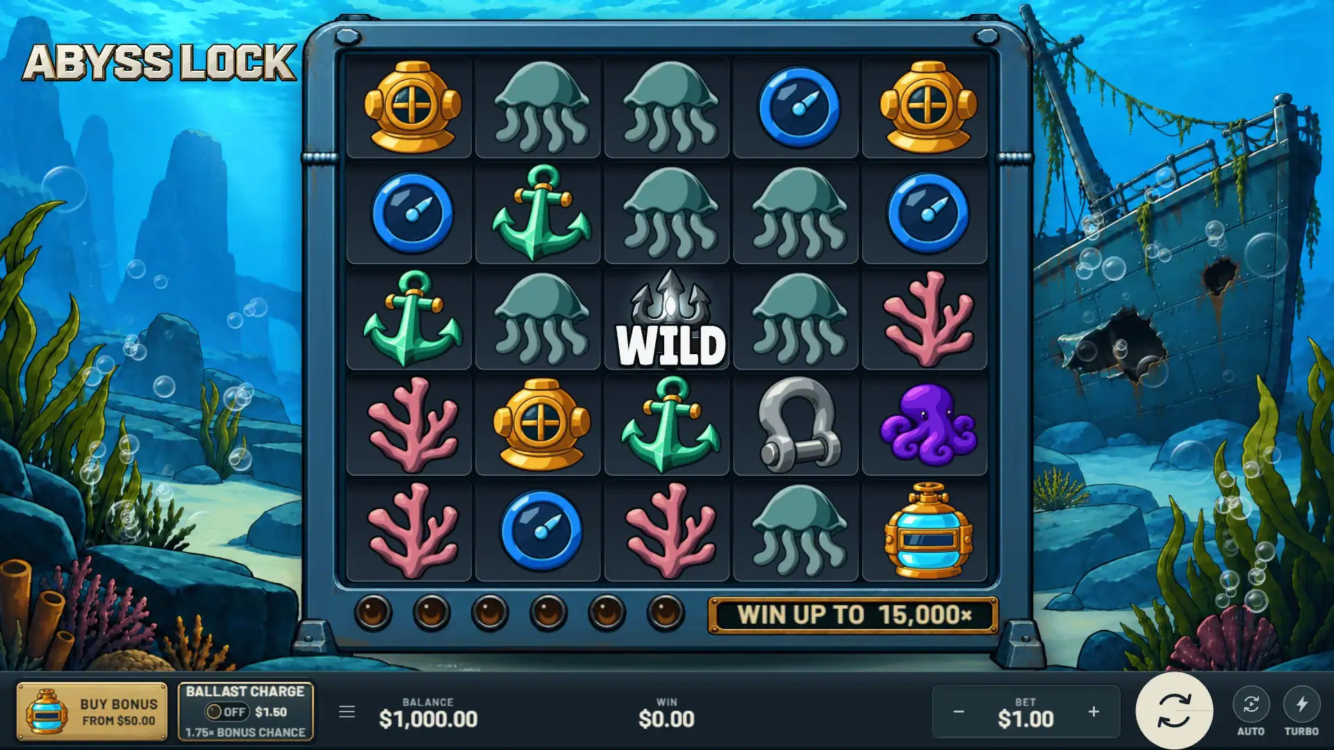 Abyss Lock slot gameplay reels