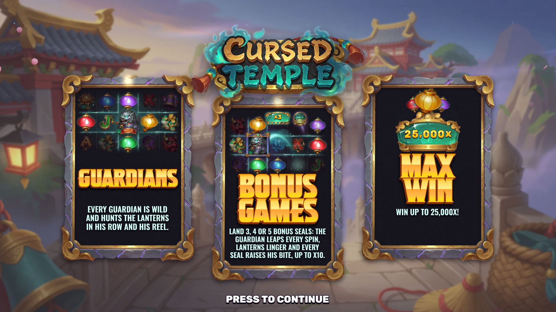 Cursed Temple slot intro screen