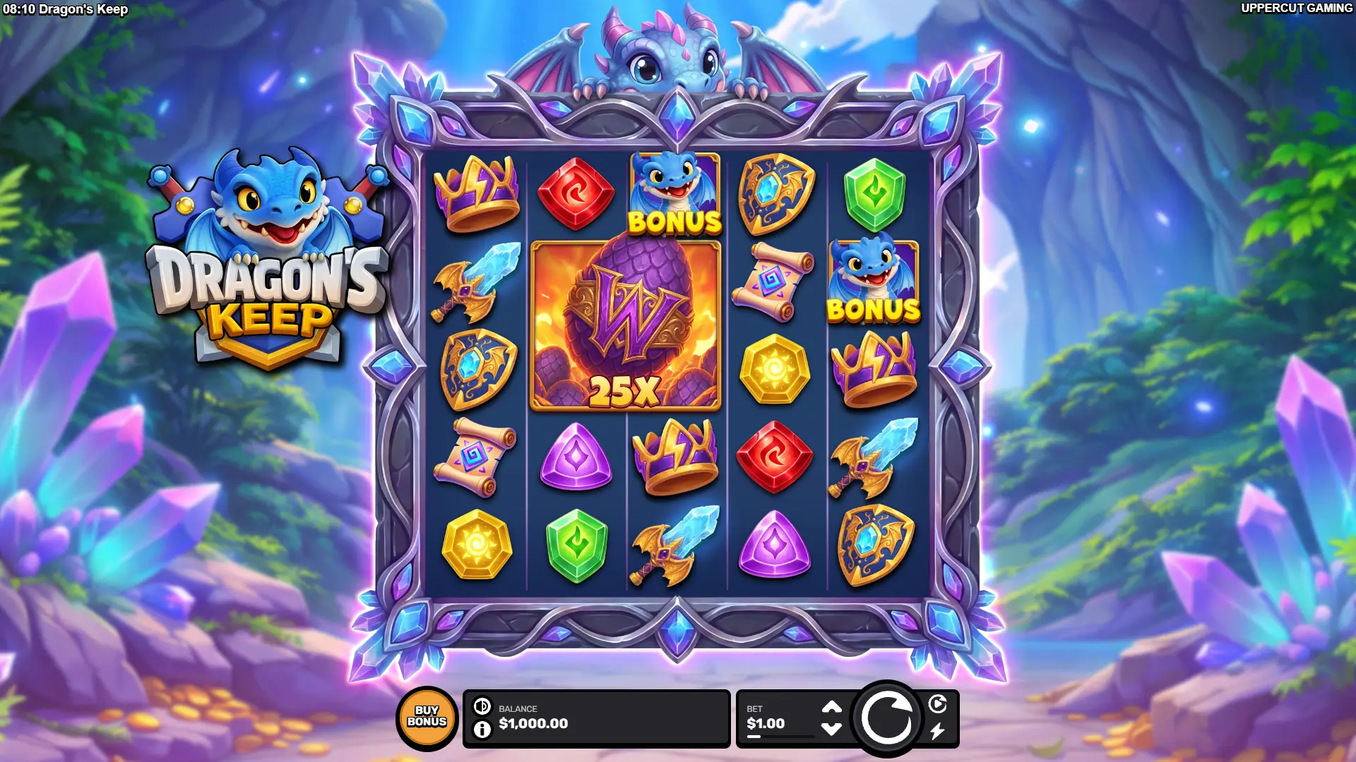 Dragons Keep slot gameplay reels