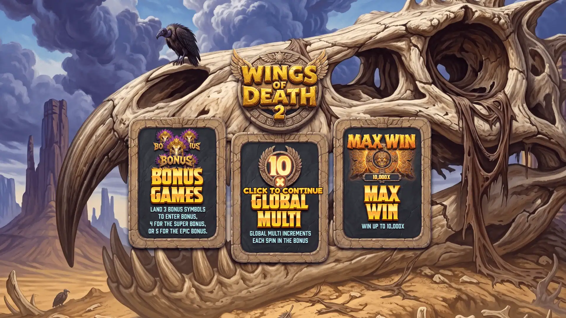 Wings Of Death 2 slot intro screen