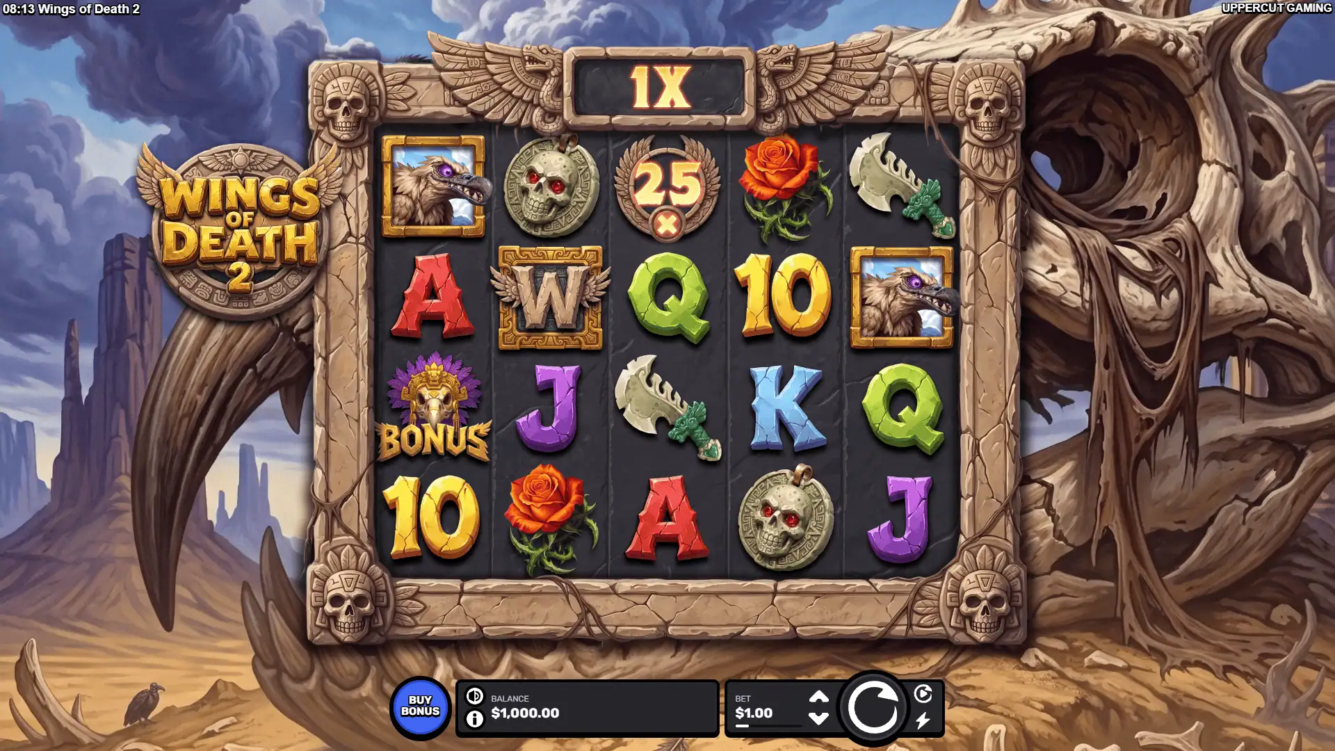 Wings Of Death 2 slot gameplay reels