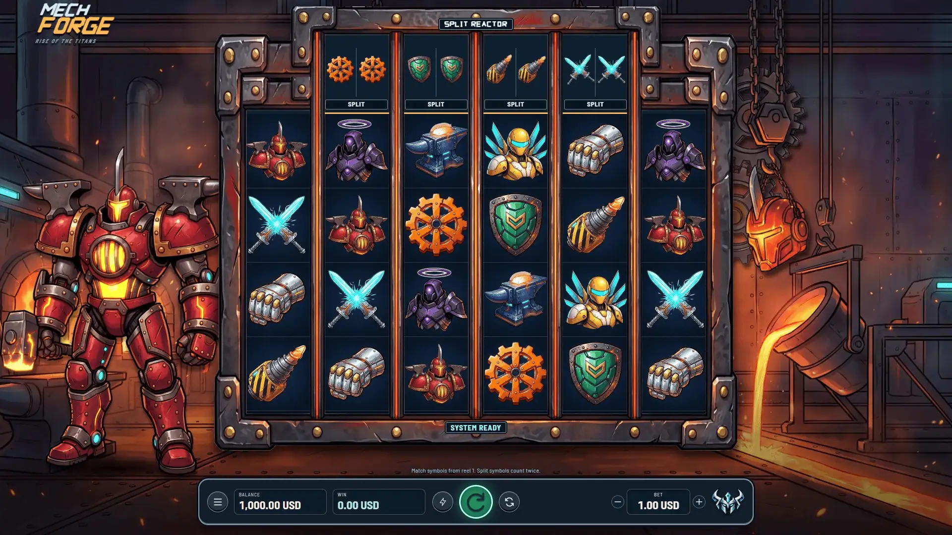 Mech Forge slot gameplay reels