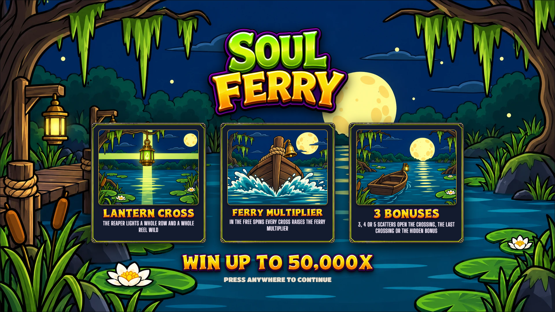 Soul Ferry slot intro screen