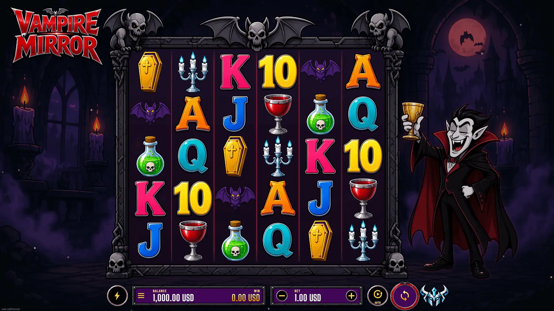Vampire Mirror slot gameplay reels