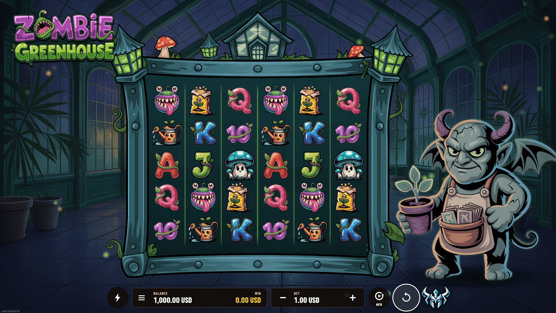 Zombie Greenhouse slot gameplay reels