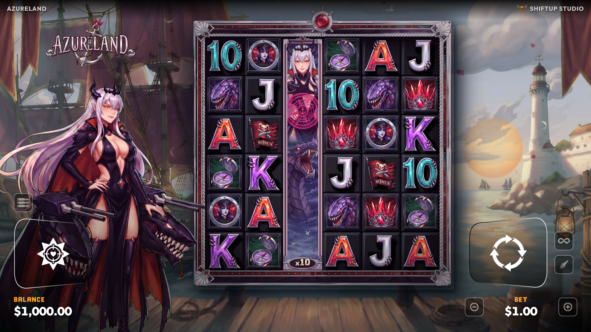 Azure Land slot gameplay reels