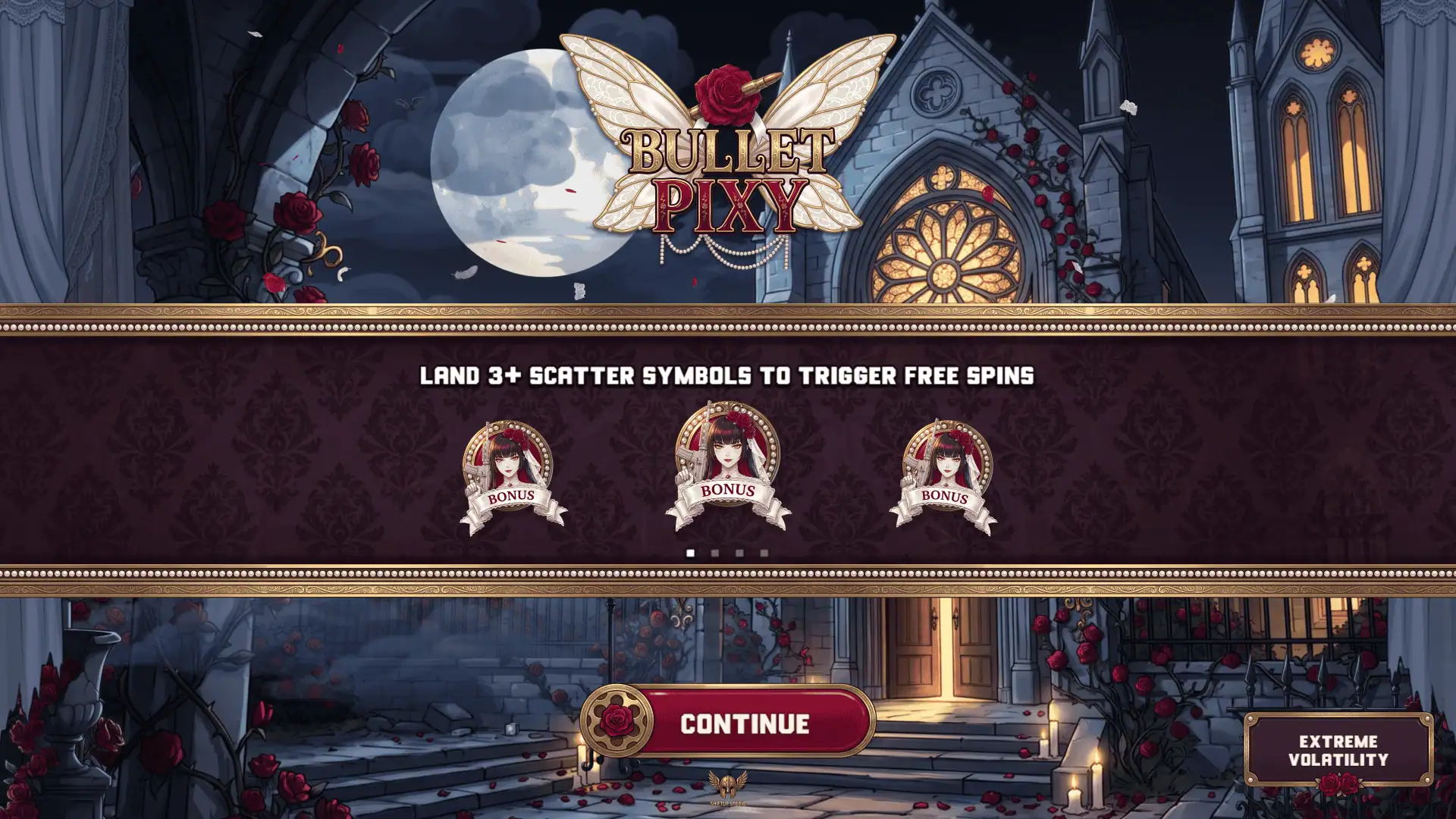Bullet Pixy slot intro screen