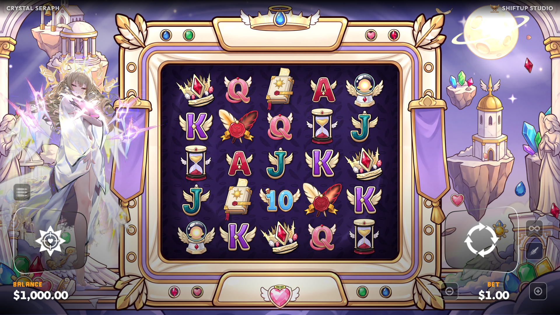 Crystal Seraph slot gameplay reels