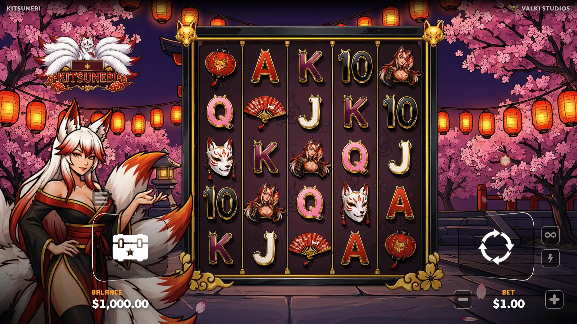 Kitsunebi slot gameplay reels