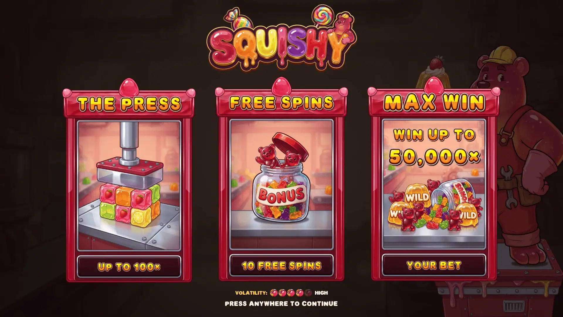 Squishy slot intro screen