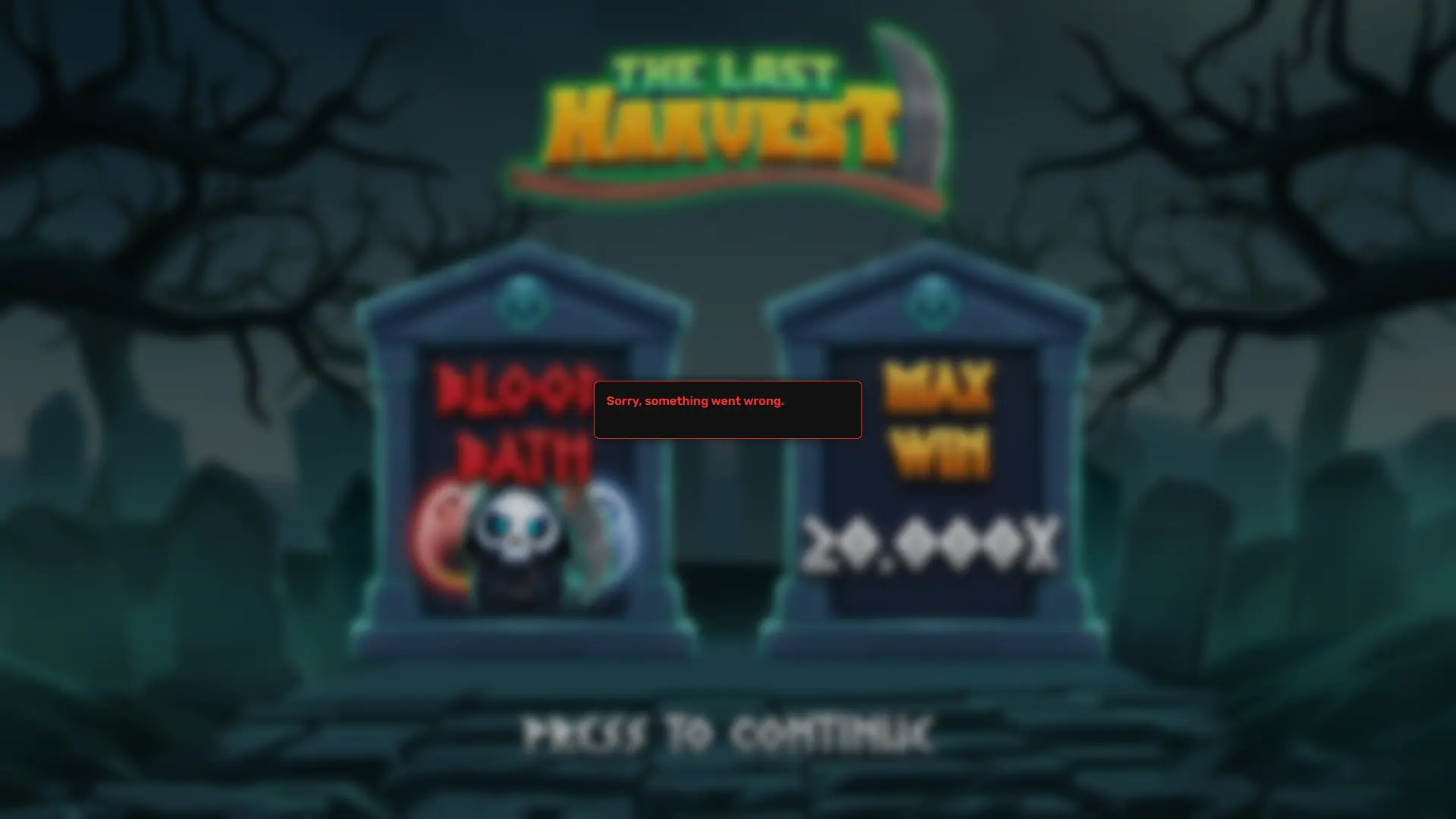 The Last Harvest slot intro screen