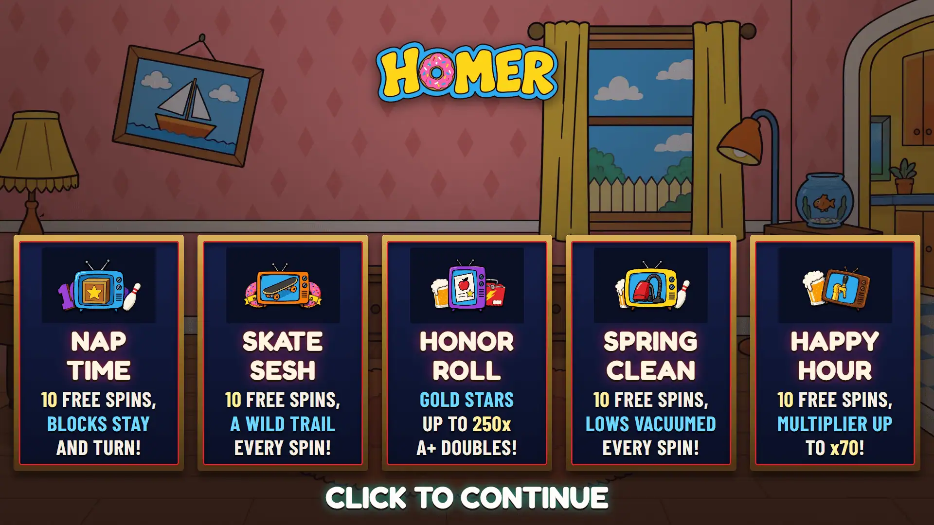 Homer slot intro screen