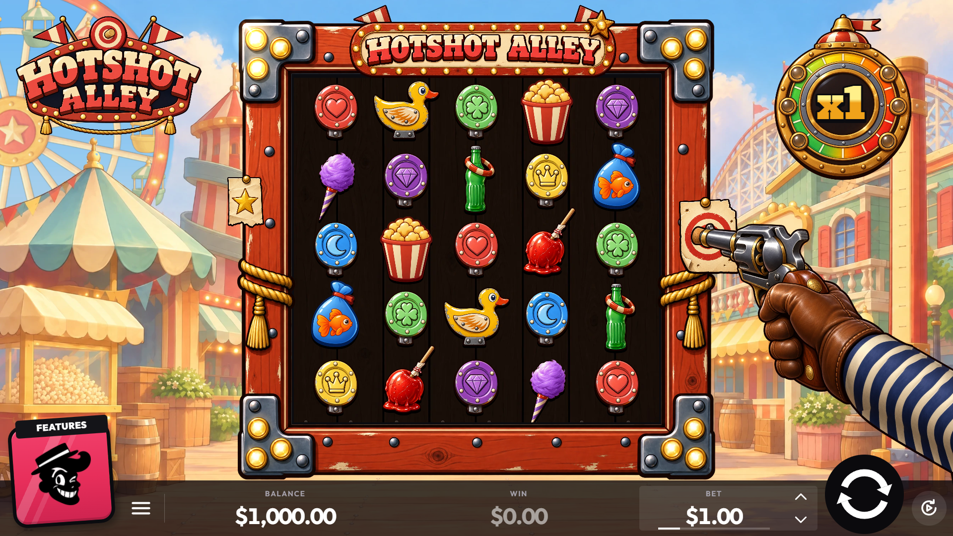 Hotshot Alley slot gameplay reels