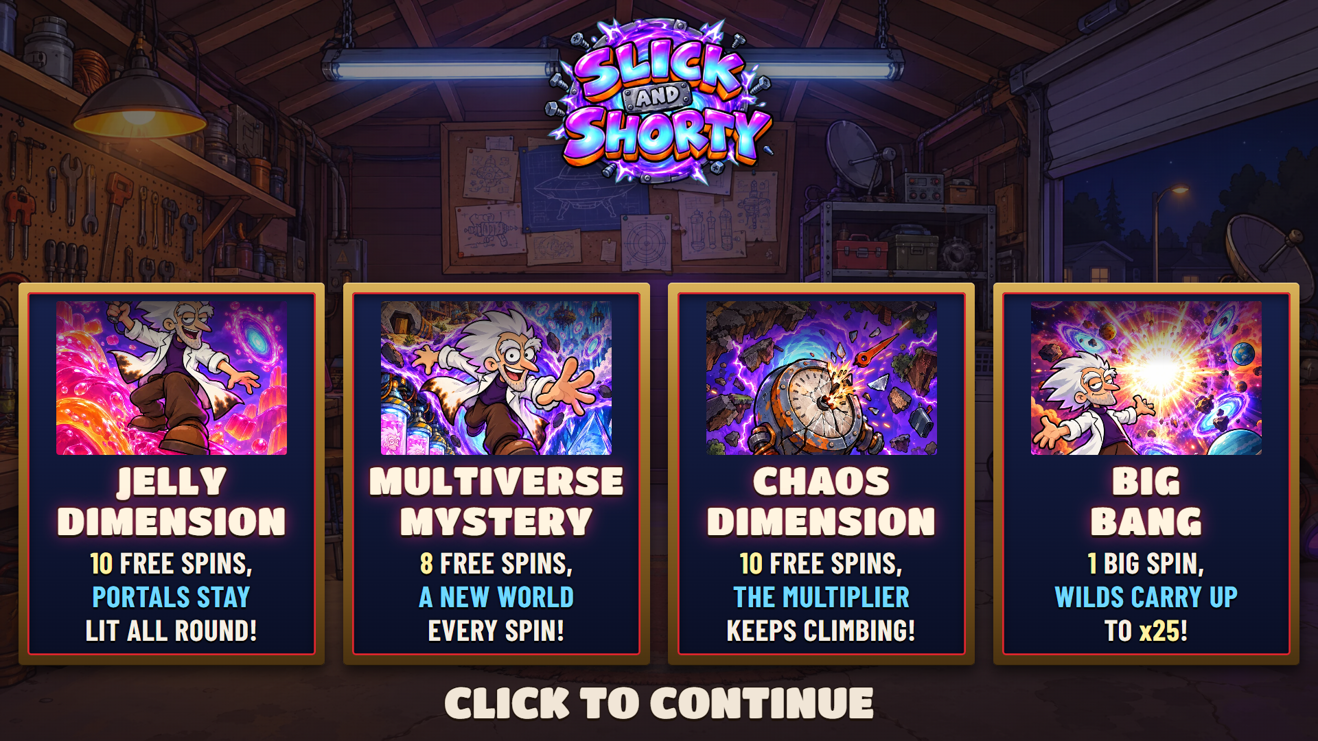 Slick and Shorty slot intro screen