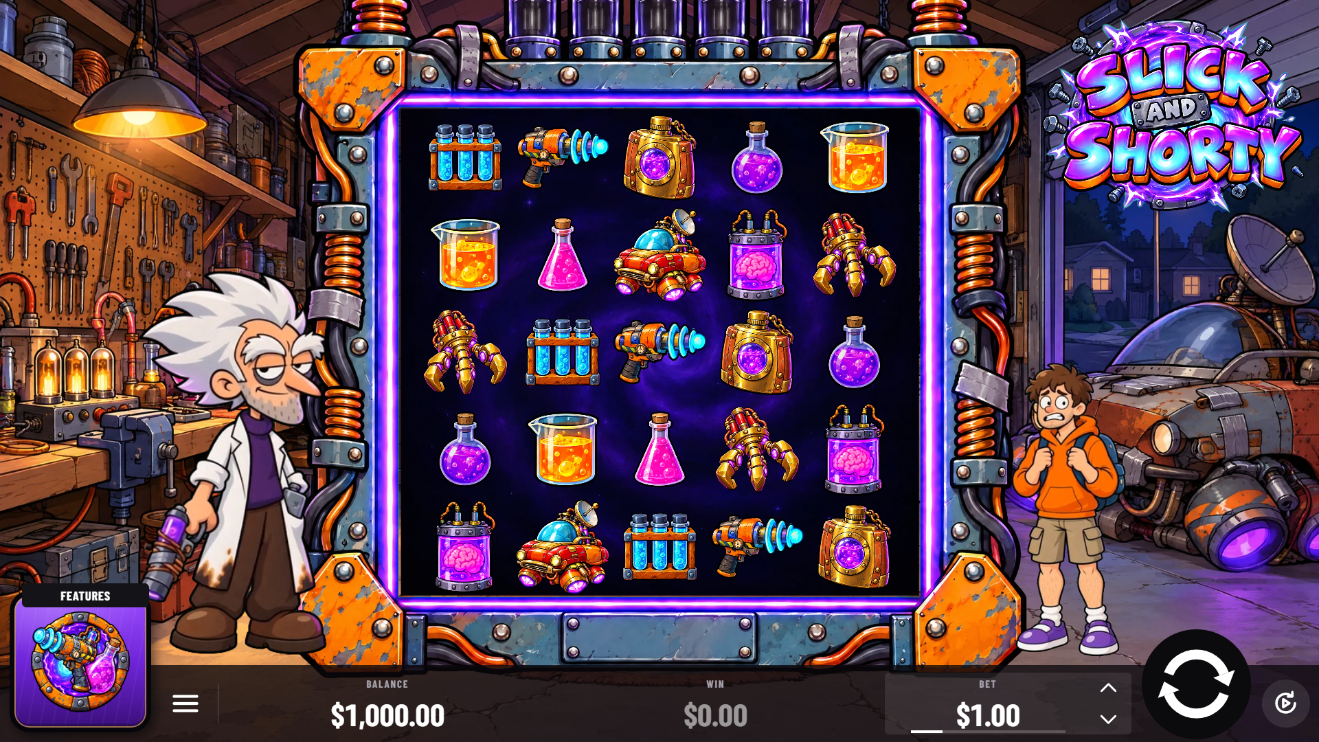 Slick and Shorty slot gameplay reels
