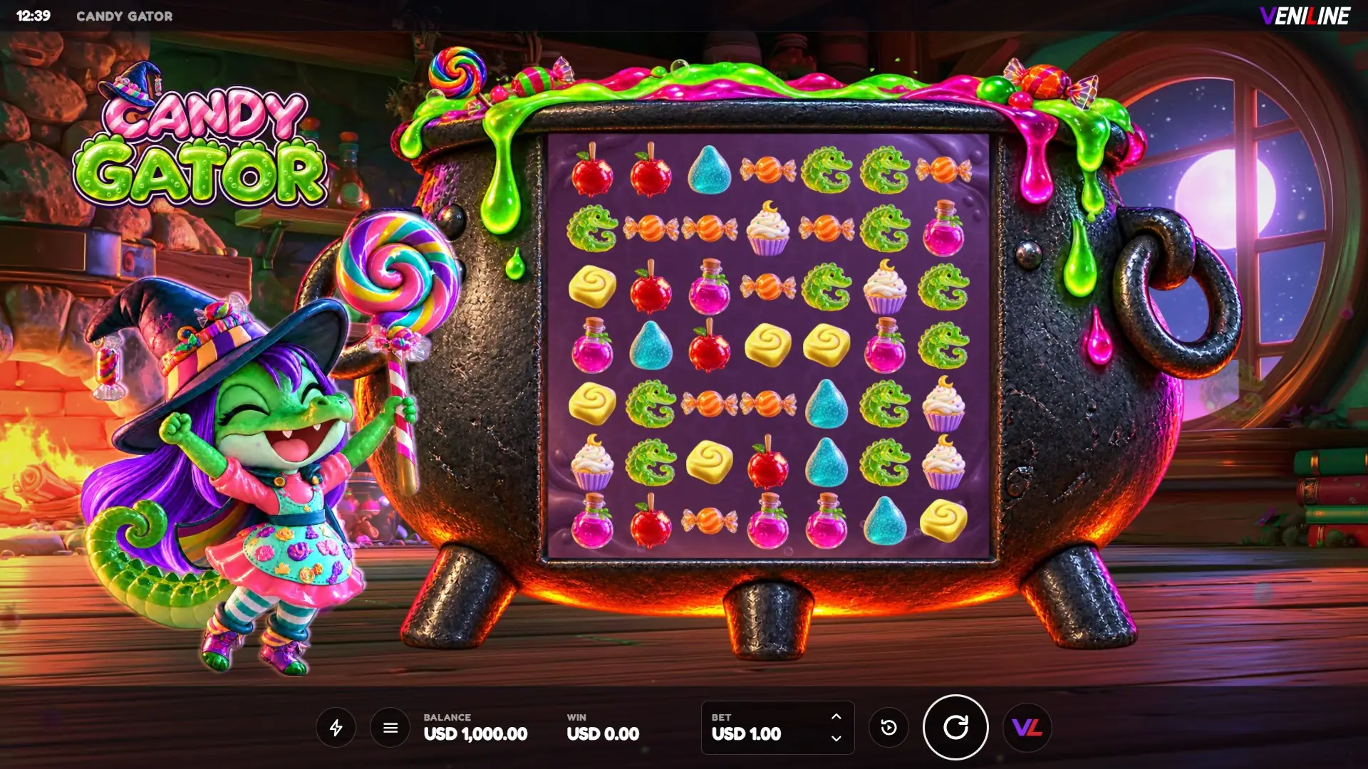 Candy Gator slot gameplay reels