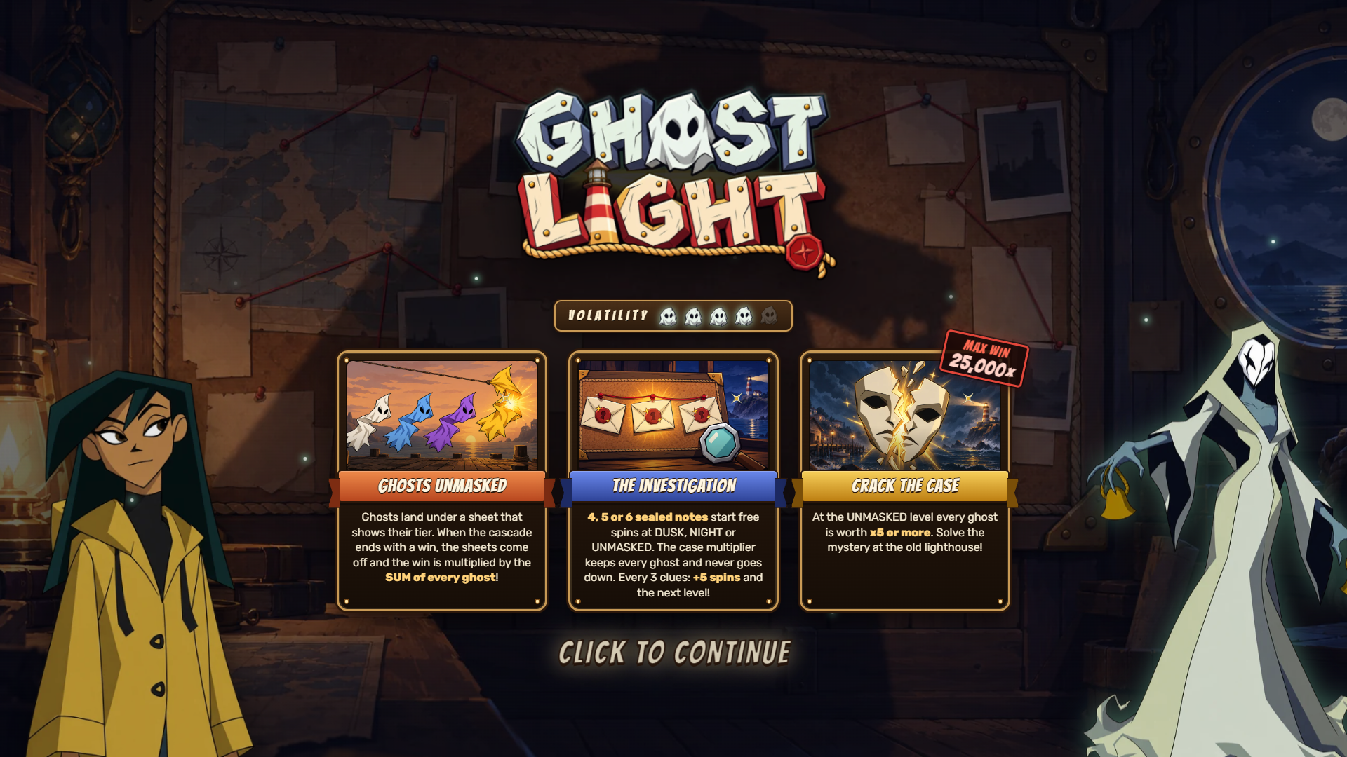 Ghost Light slot intro screen