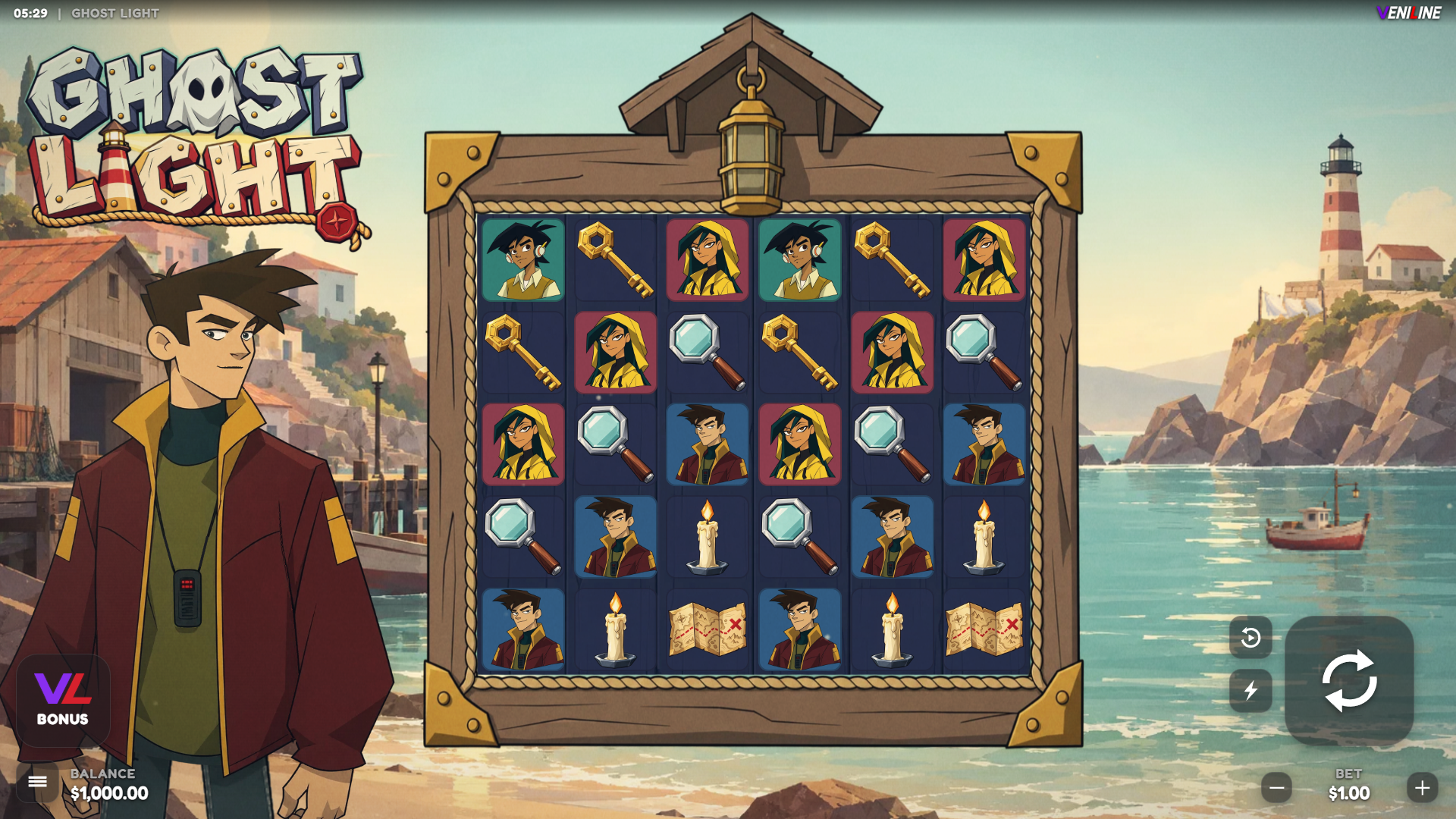 Ghost Light slot gameplay reels