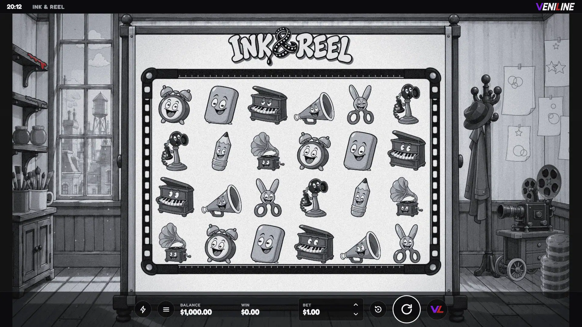 Ink & Reel slot gameplay reels
