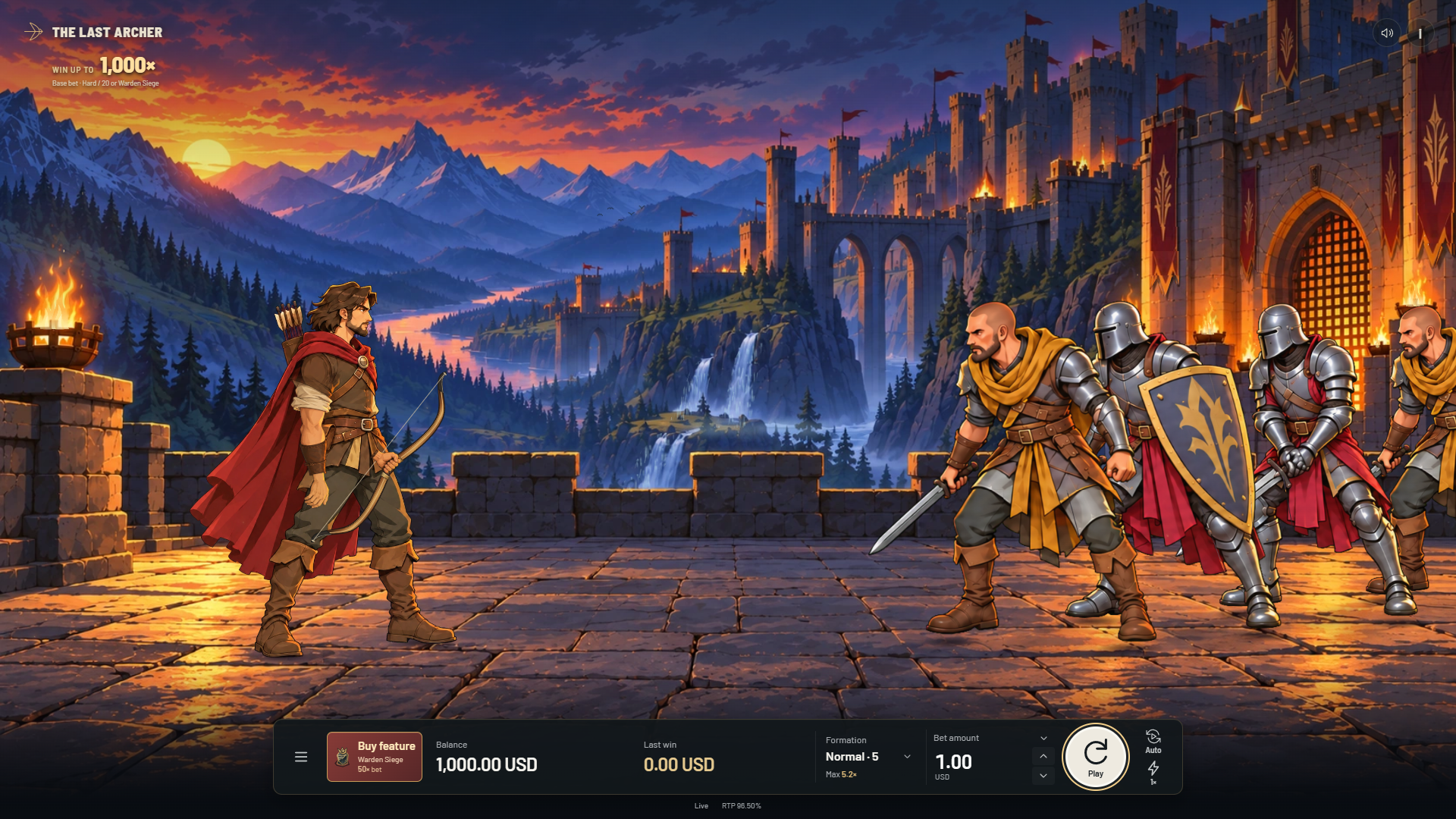 The Last Archer slot gameplay reels