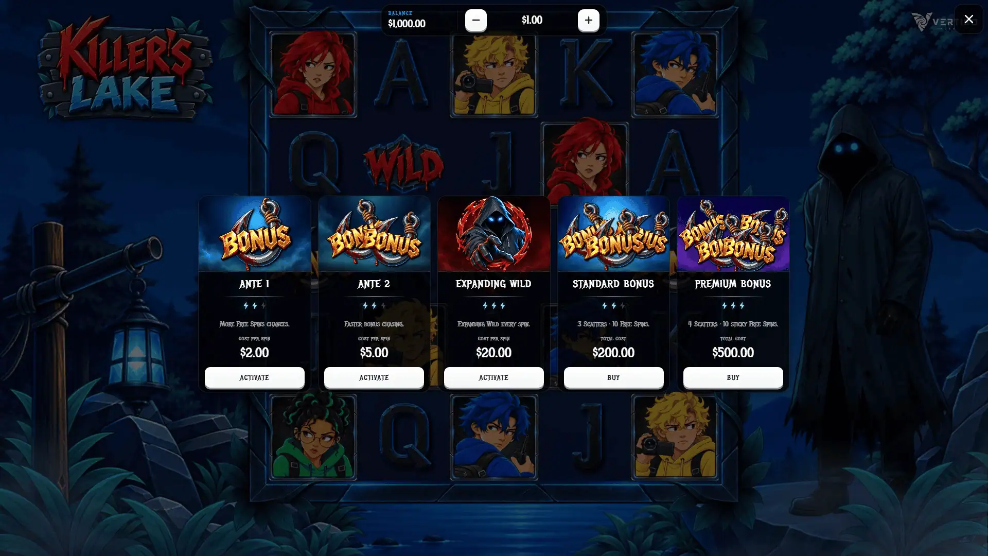 Killer's Lake bonus buy menu