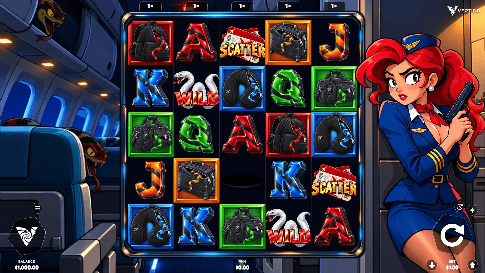 Snakes On A Plane slot gameplay reels