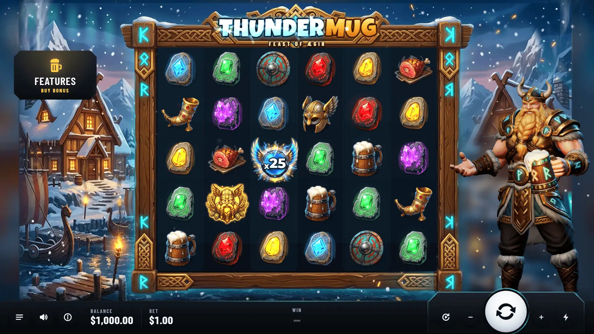 Thundermug slot gameplay reels