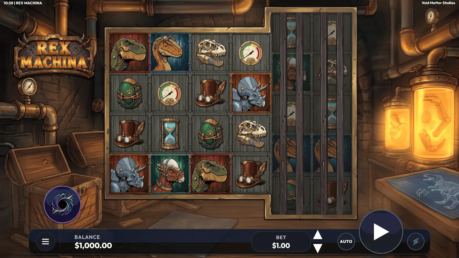 Rex Machina slot gameplay reels