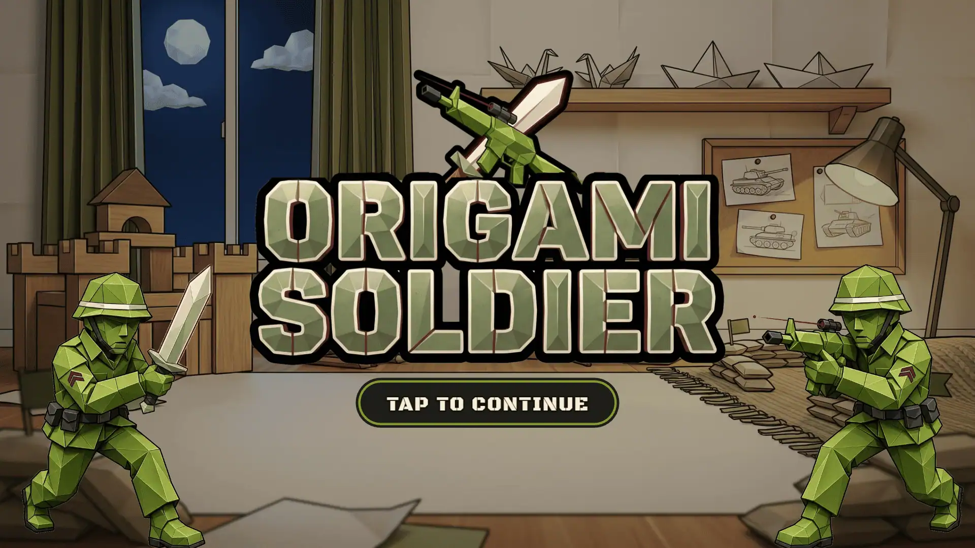 Origami Soldier slot intro screen