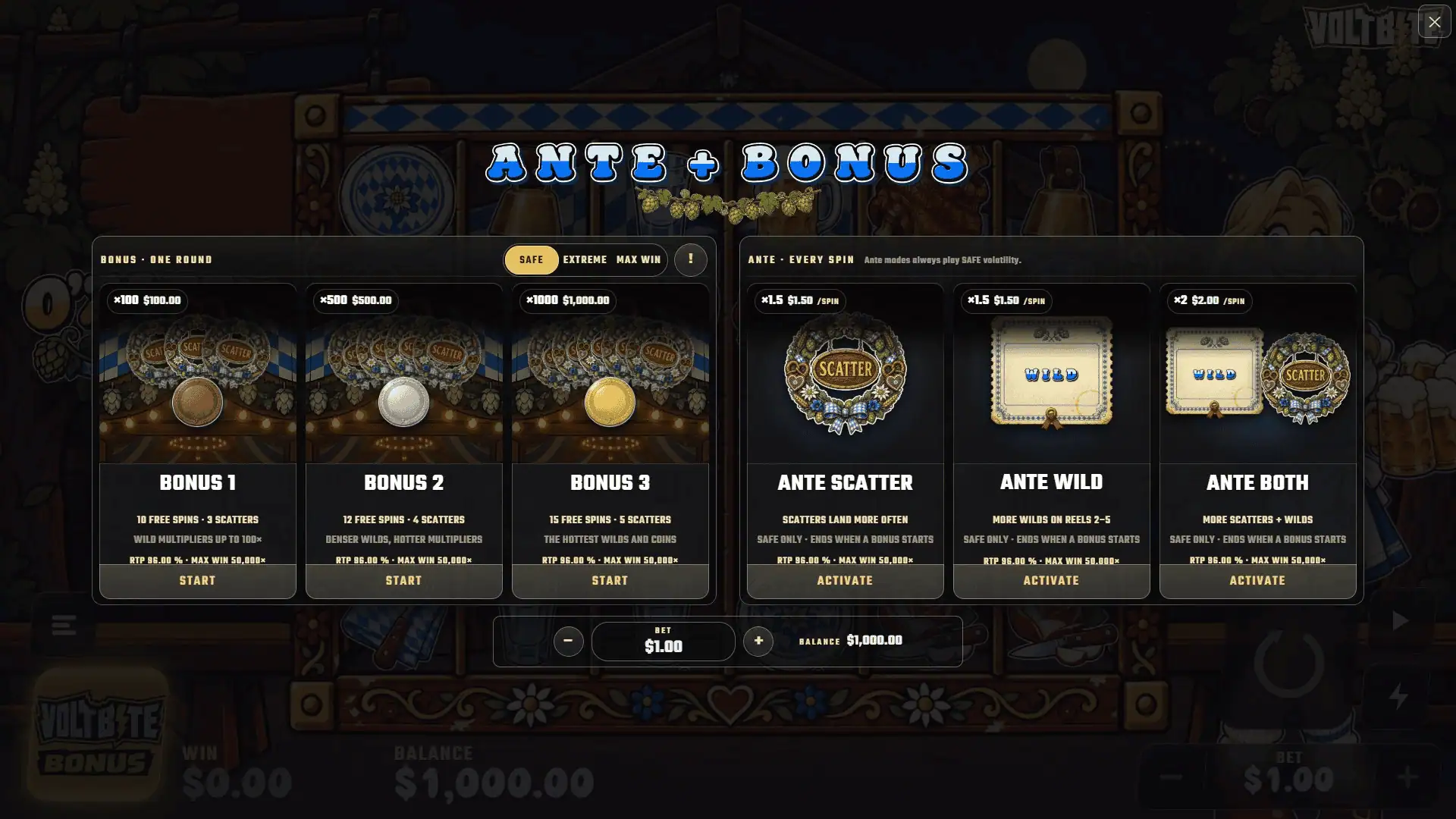 O'Zapft Is! bonus buy menu