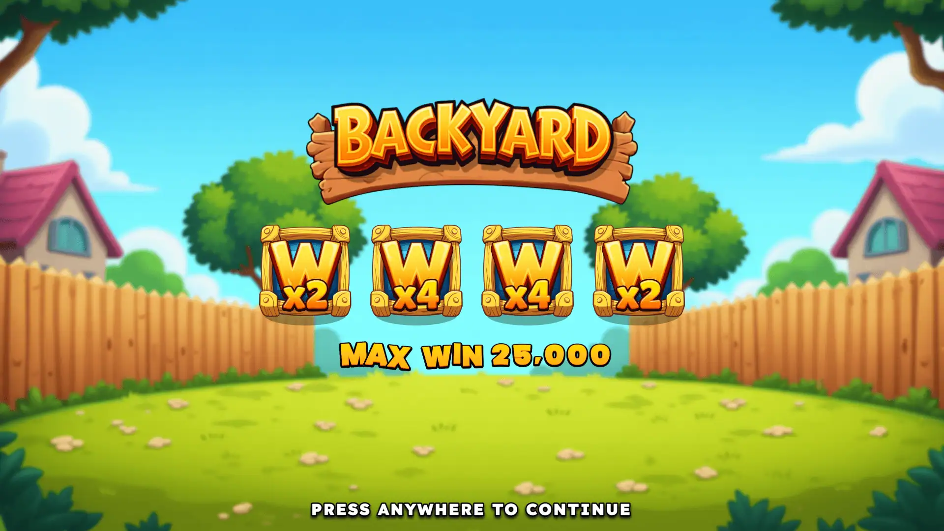 Backyard slot intro screen