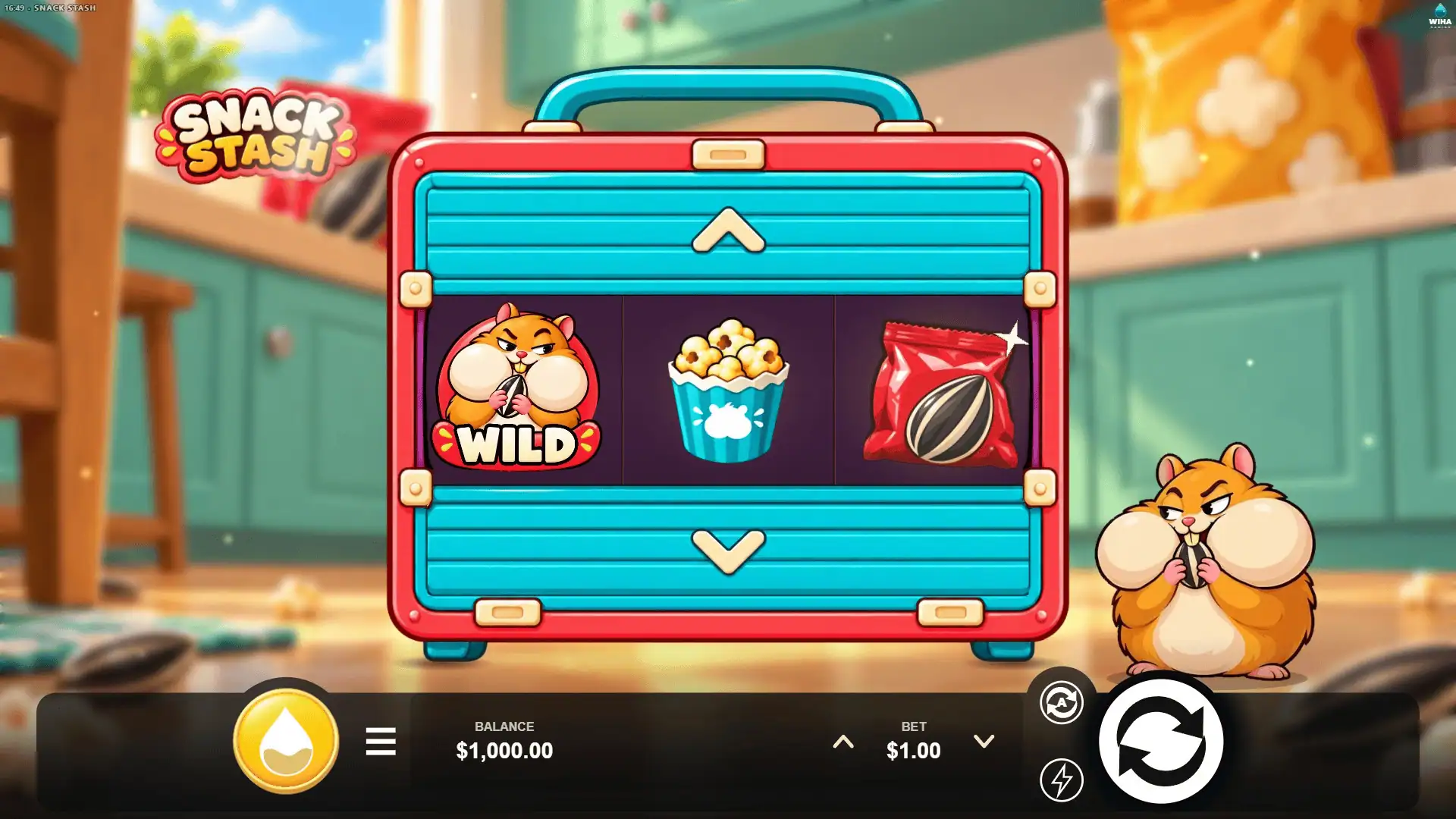 Snack Stash slot gameplay reels
