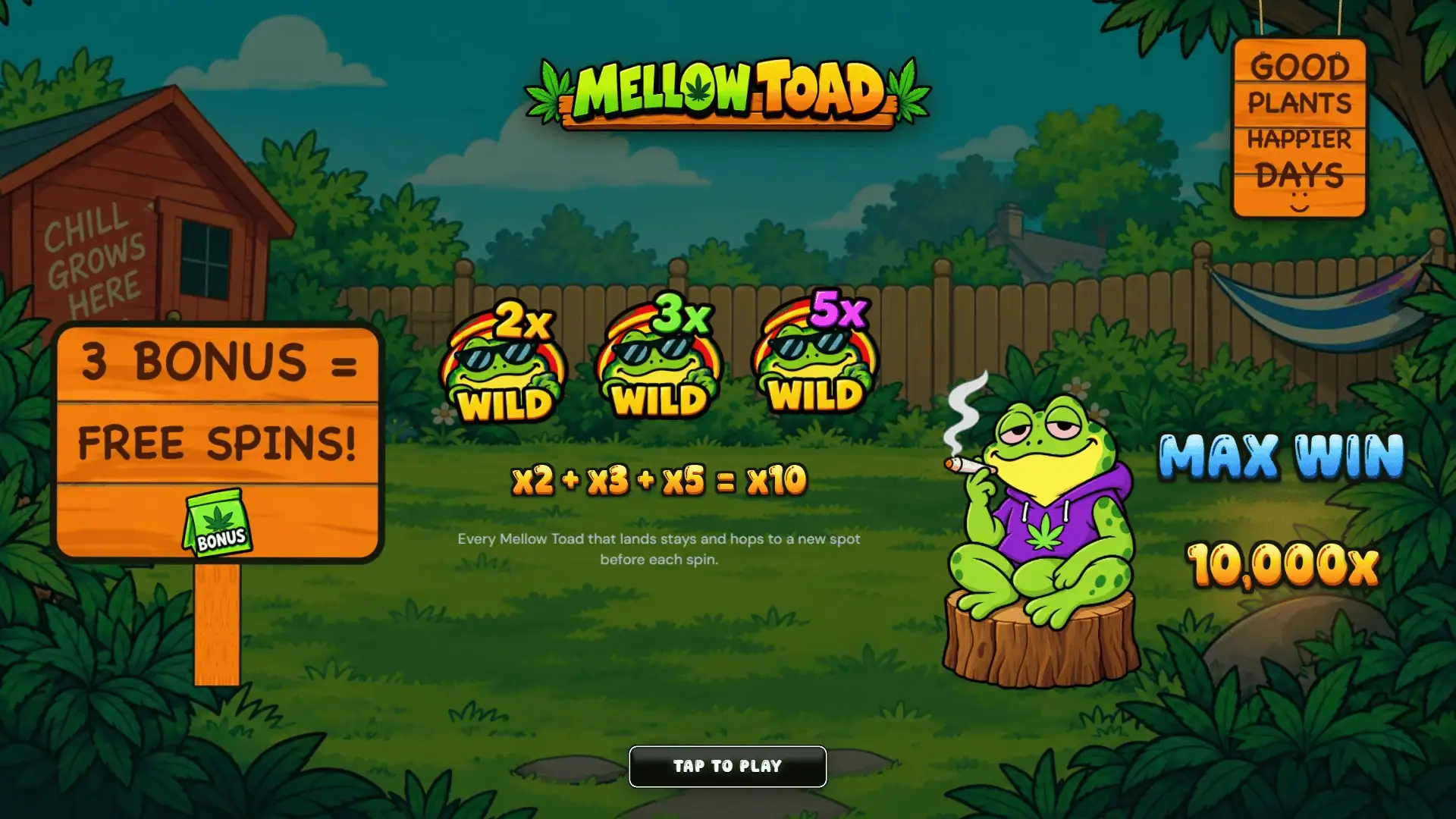 Mellow Toad slot intro screen