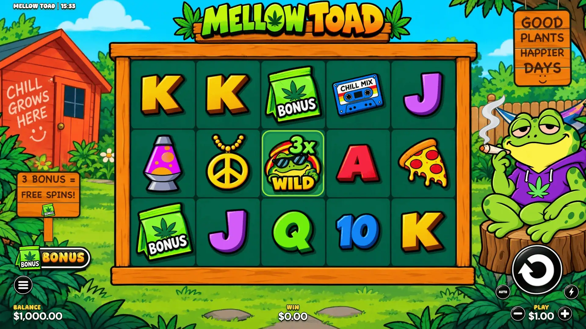 Mellow Toad slot gameplay reels