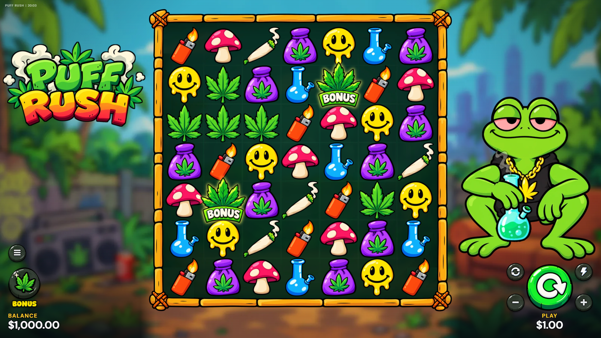 Puff Rush slot gameplay reels