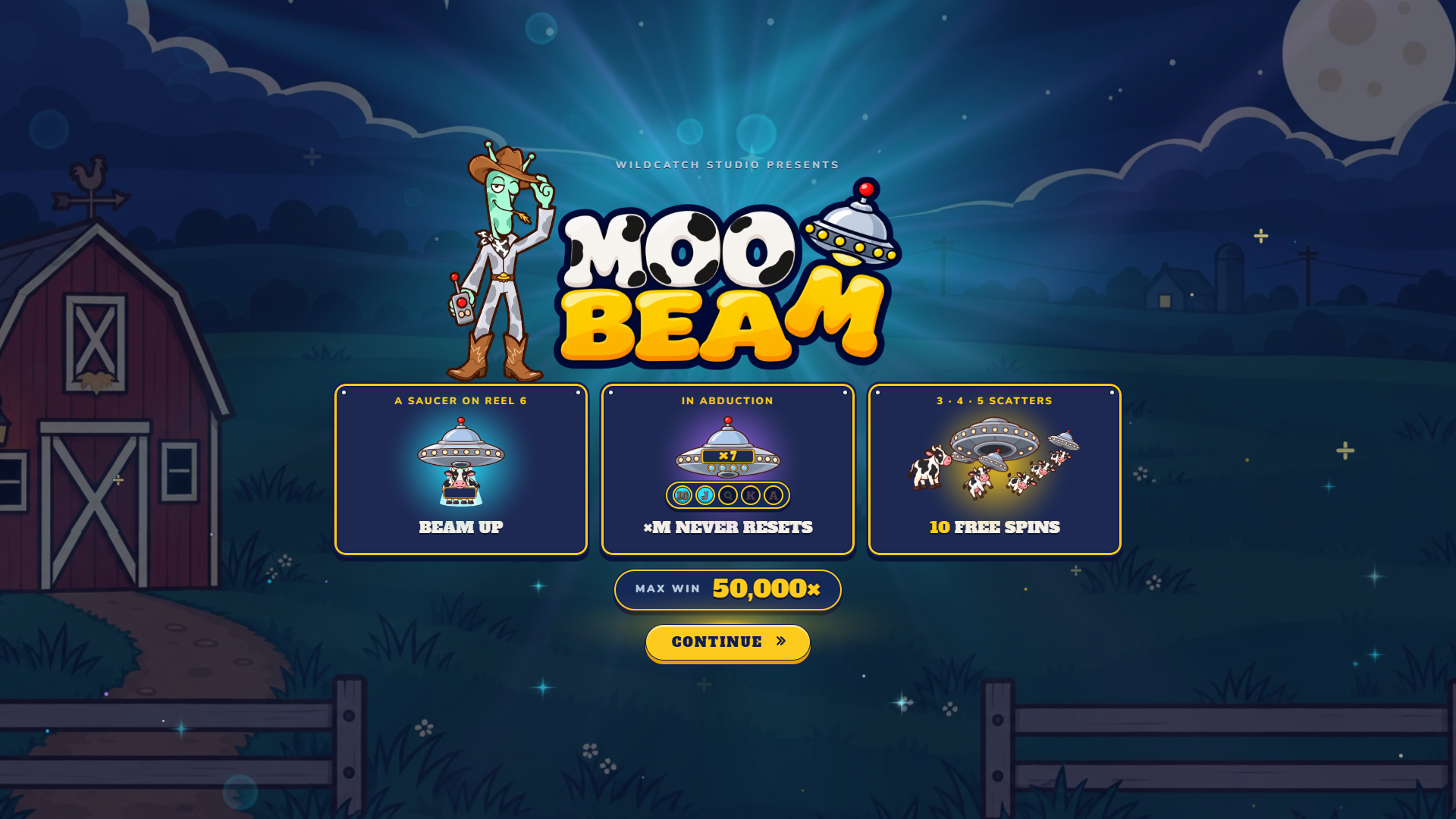 Moo Beam slot intro screen